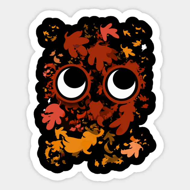 Owl in the Evening Sticker by Clarmeleon